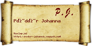 Pödör Johanna névjegykártya